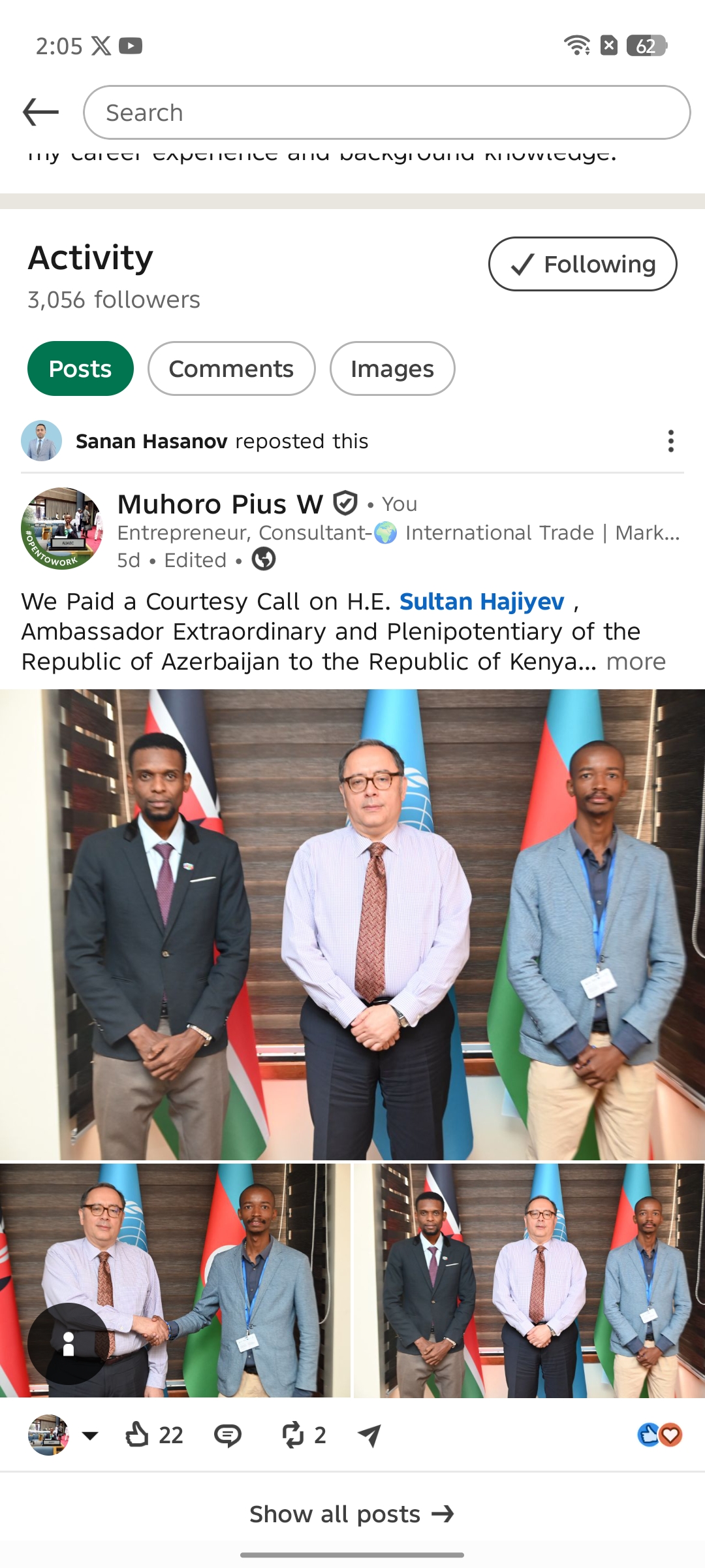 K254 Media Africa Paid Courtesy Call to Ambasador.